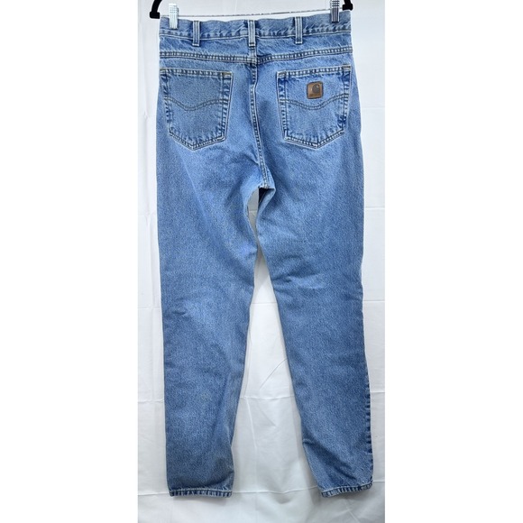 Vtg Carhartt Jeans Men's 33x36 Blue Denim Relaxed Straight Fit - Picture 5 of 12